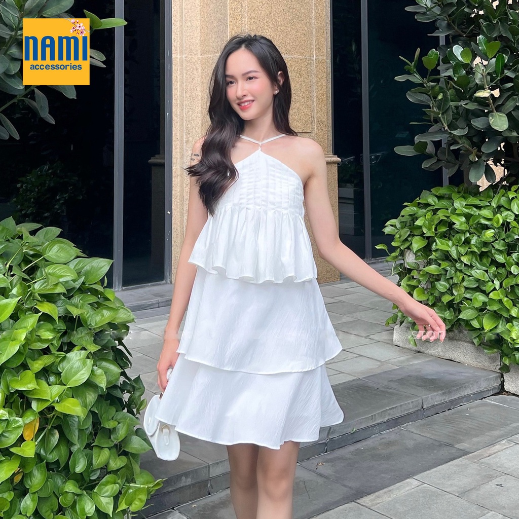 ( HÀNG CÓ SẴN ) Đầm yếm bèo tầng xoè rũ thướt tha gợi cảm Nanami - ATNU047