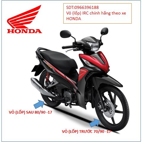 Vỏ (Lốp) Xe Wave alpha 2017,RS,RSX 110,... IRC INOUE (Lốp theo xe Honda) CHÍNH HÃNG