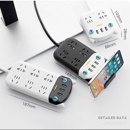 Ổ Cắm Điện Thông Minh Đa Tính Năng Chống Giật, Ổ Điện 2-3 Cổng Có Đầu Cắm USB Chống Cháy Nổ Chính Hãng GOLDEER