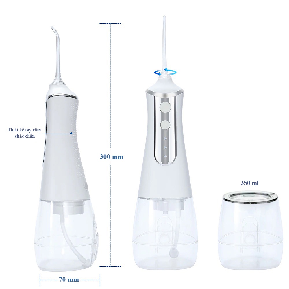 Máy tăm nước Alpha Dental cầm tay cao cấp 350ML chăm sóc vệ sinh răng miệng AH20