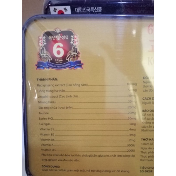 Viên uống bổ sung vitamin và khoáng chất Korea Red Ginseng tăng cường thể lực