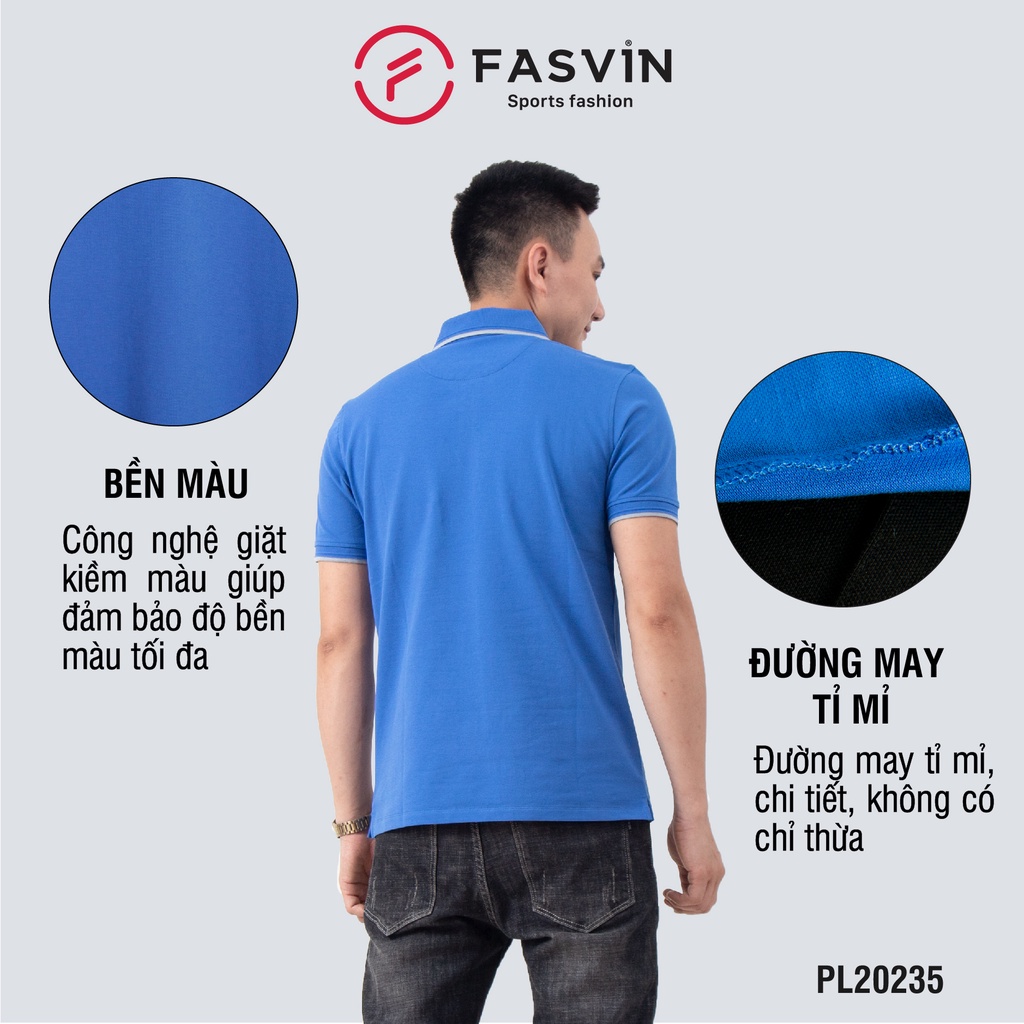 Áo polo nam Fasvin PL20235.HN chất vải cotton mềm mát lịch sự tiện dụng