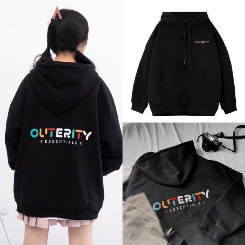ÁO KHOÁC HOODIE OUTERITY DÀI TAY ĐEN SAIGONCOLOR