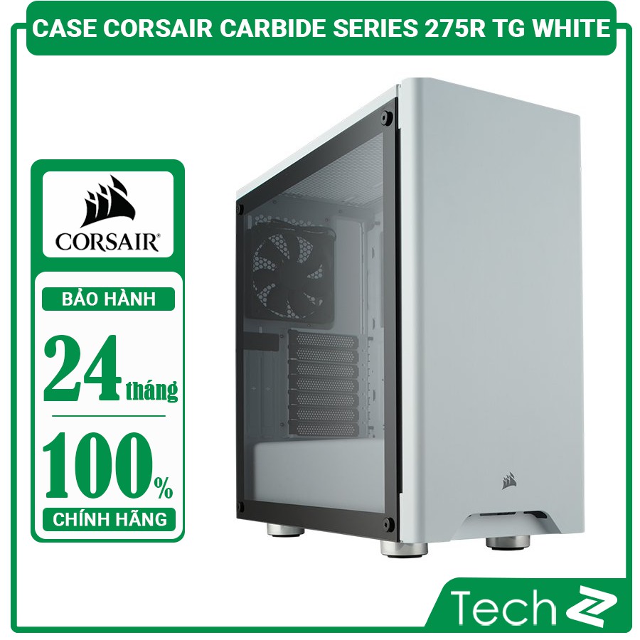 Vỏ Case Corsair Carbide Series 275R Tempered Glass Gaming (Mid Tower/MàuTrắng)