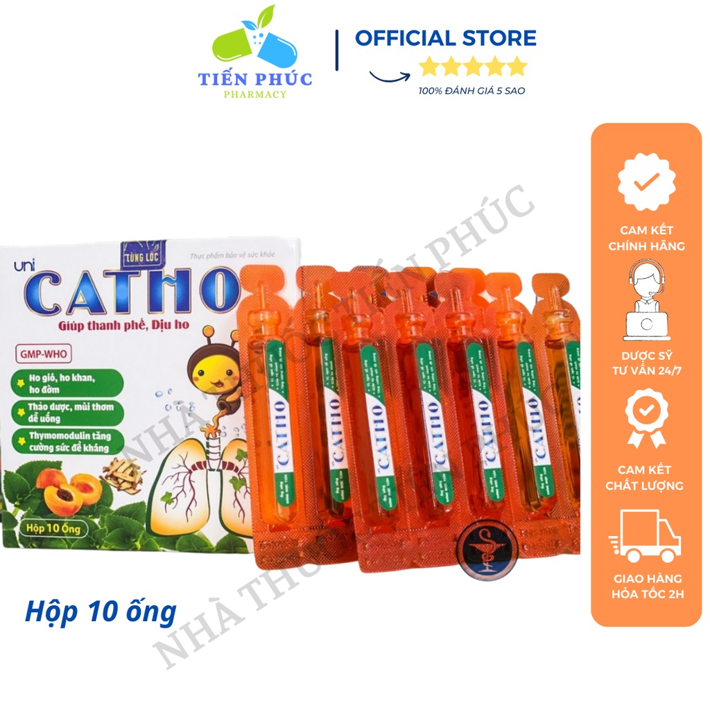 SIRO UNI CATHO - Giúp thanh phế, dịu ho, tăng cường sức đề kháng Hộp 10 ống