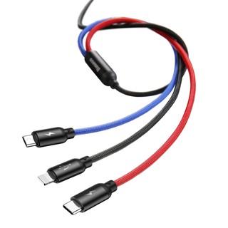 Cáp sạc đa năng baseus 3 đầu lightning - microusb - type-c sạc 3 thiết bị cùng một lúc công xuất 3.5a sạc nhanh