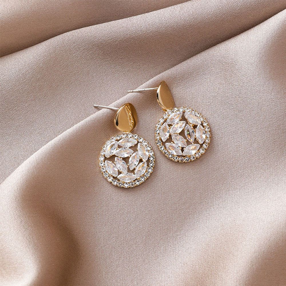 Bông tai S925 hình tròn nhiều màu thời trang thanh lịch cho nữ