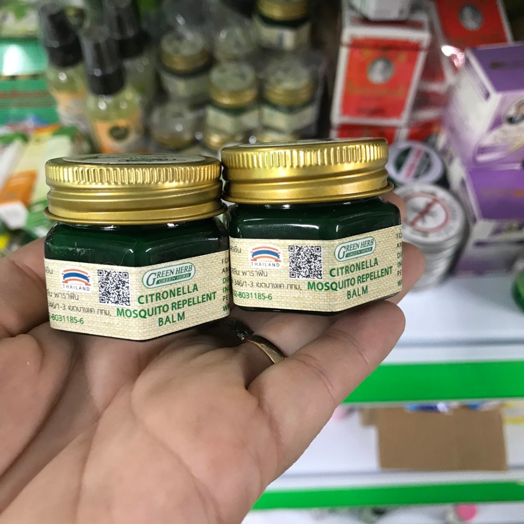 Dầu đuổi muỗi Green Herb Thái Lan 20g, Dầu cù là sả trị muỗi đốt cho bé - Lala Mart