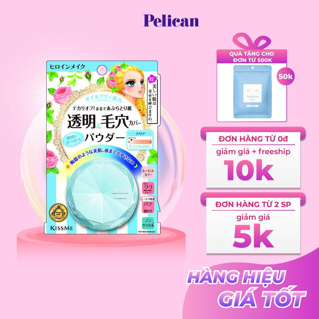 Phấn phủ Kissme lâu trôi không thấm nước độ che phủ cao &amp; chống nắng Heroine Make Long Stay Powder Air Veil SPF 44 PA+++