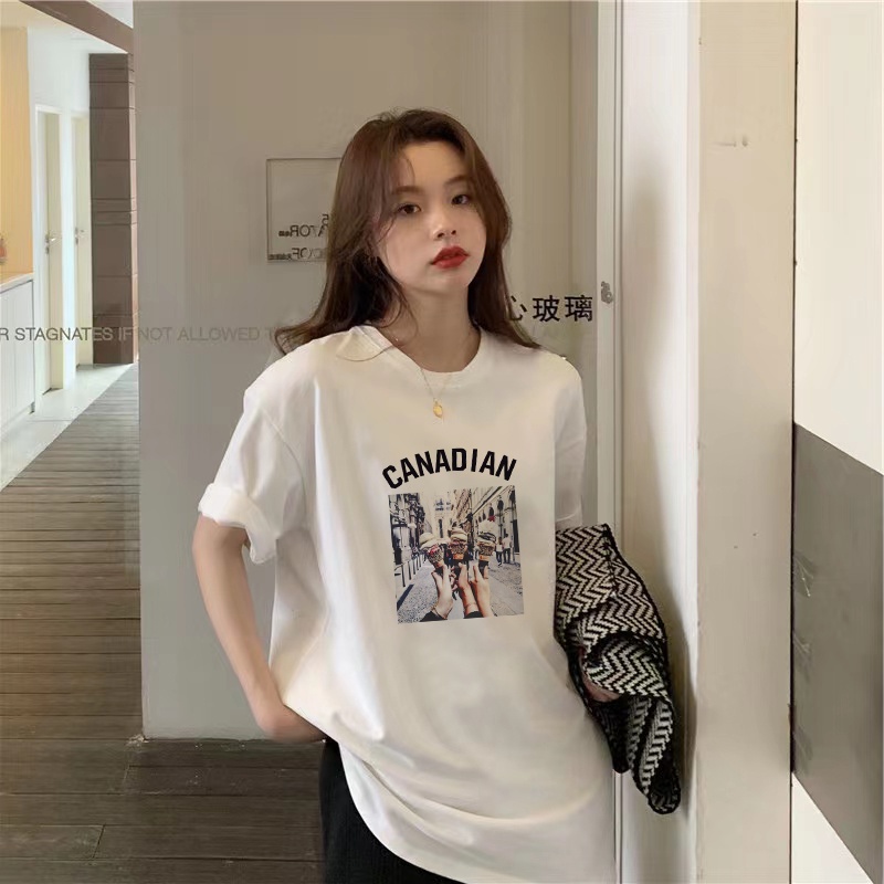 NRVP Áo Thun Cotton Tay Ngắn Cổ Tròn Màu Trơn Thời Trang Dành Cho Nữ