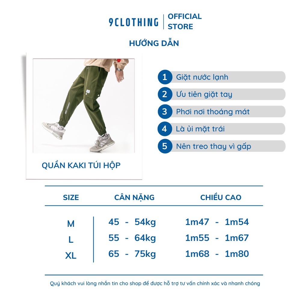 Quần jogger nam kaki cao cấp phối túi hộp dáng hàn phong cách đường phố mẫu mới SKU12 9CLOTHING