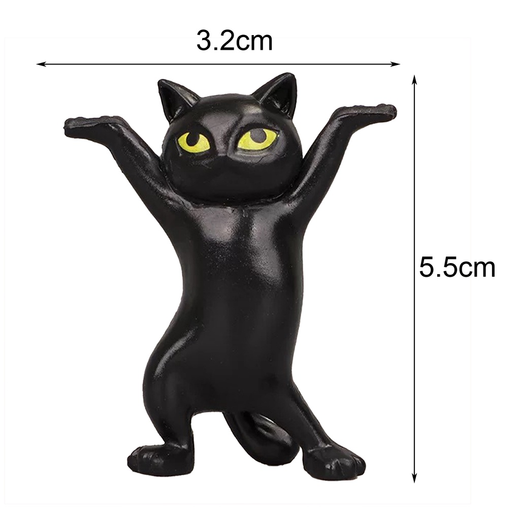 PO-Thủ Công Hình Mèo Nhảy Múa Dễ Thương Trang Trí Bàn Làm Việc Giá Đỡ