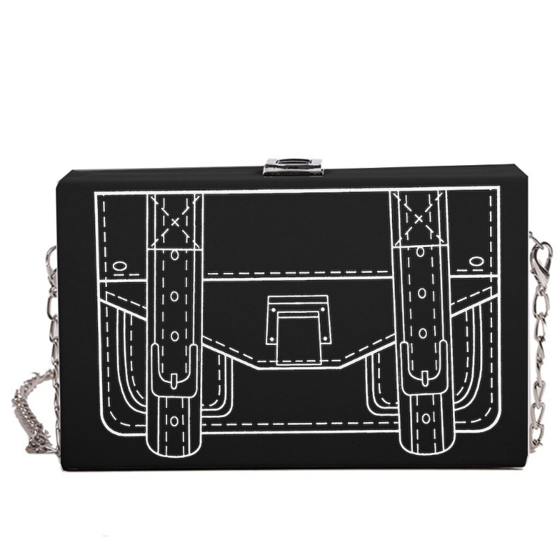 Túi Đeo Chéo Giả Da Hình Chữ Nhật In Hình Anime Phong Cách Harajuku Nhật Bản