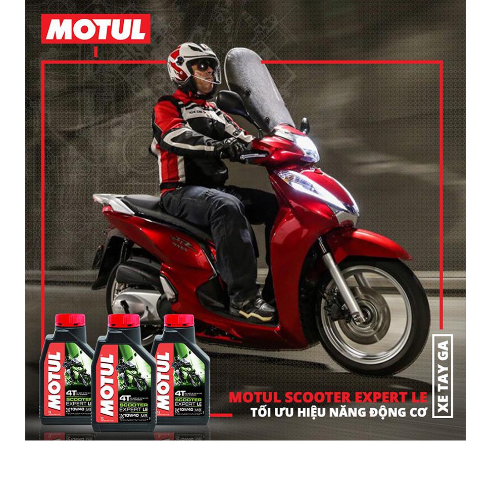 NHỚT XE TAY GA MOTUL SCOOTER EXPERT LE 10W40 800ML + NHỚT HỘP SỐ (XE TAY GA)