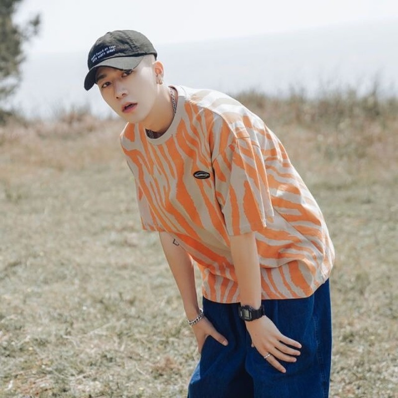 Áo Thun Tay Ngắn Kẻ Sọc Ngựa Vằn Phong Cách Hip Hop Cá Tính Cho Nam