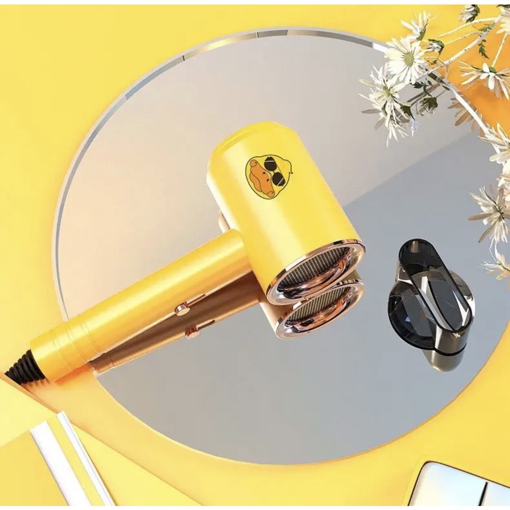 Máy Sấy Tóc Tạo Kiểu 2 Chiều Nóng Lạnh Vịt Vàng 3 Chế Độ Siêu Xinh Tặng Kèm Đầu Tạo Kiểu