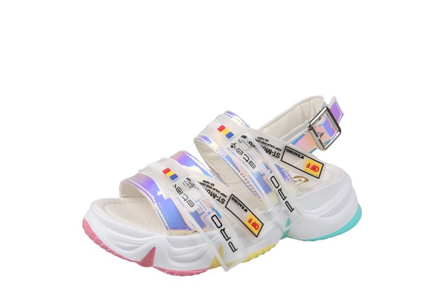 Giày sandal hologram sắc màu