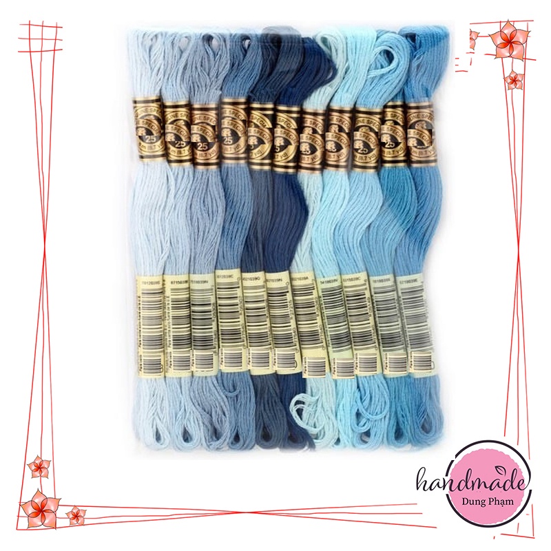 Set chỉ Airo hoặc DC - CXC 🌿SET 11 tép CHỈ THÊU COTTON KHÔNG PHAI MÀU🌿 MS 25