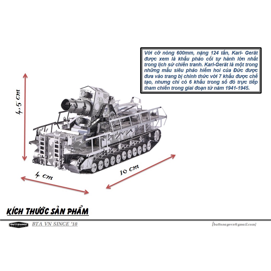Mô Hình Lắp Ráp 3d Trọng Phao Tự Hành Karl-Gerat 040 - Đức