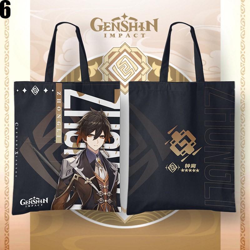 Genshin Túi Đeo Vai canvas nahida neuvillette Tác Động Tốt xiao zhongli kazuha