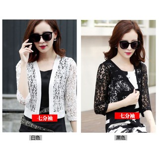 Áo khoác ren nhẹ dáng lửng