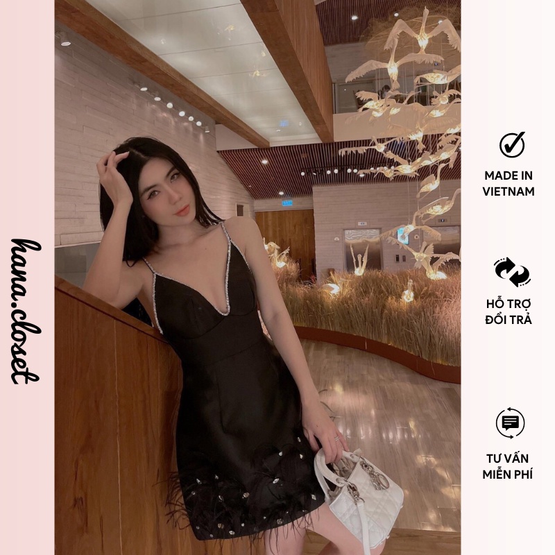 Đầm dự tiệc váy dự tiệc 2 dây thiết kế sexy phù hợp đi dự tiệc đi đám cưới sang chảnh