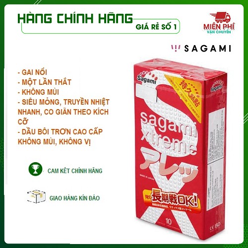 [COMBO][CHÍNH HÃNG] BỘ 3 Hộp Bao cao su Sagami Xtreme White;Loveme Orange &amp; Feel Longtime_Gân gai, siêu mỏng và kéo dài.