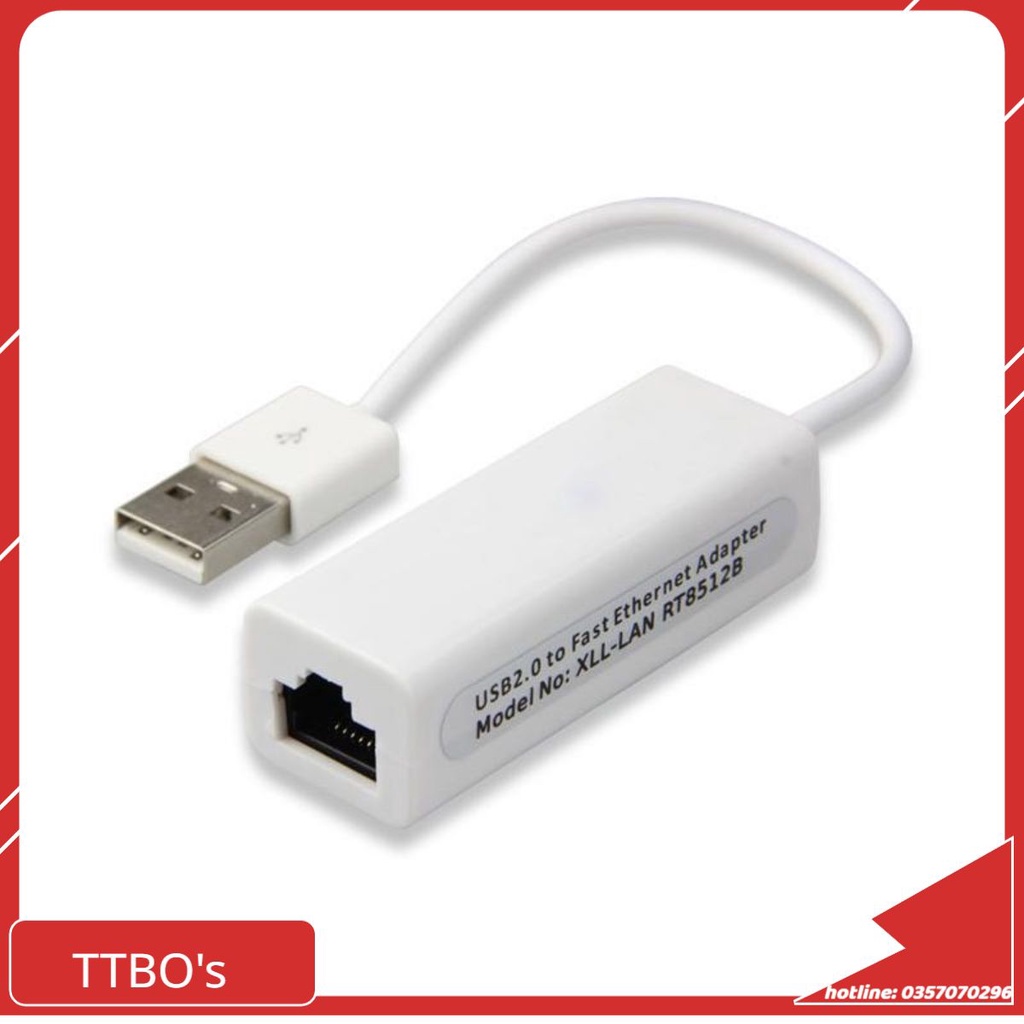 Cáp Chuyển Đổi USB to Lan 2.0 3.0/ type C ra Lan + Hub cổng mạng lan RJ45 TTBO's