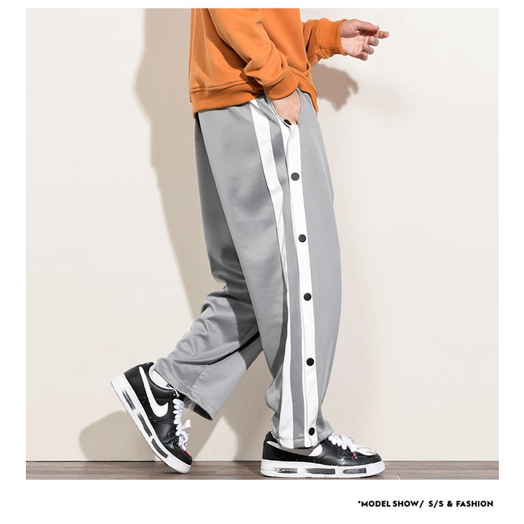 Quần ống suông nam MANTO CÚC POLY Unisex phối ba sọc thể thao Basic nam nữ Oversize mùa hè phong cách HÀN QUỐC QD46