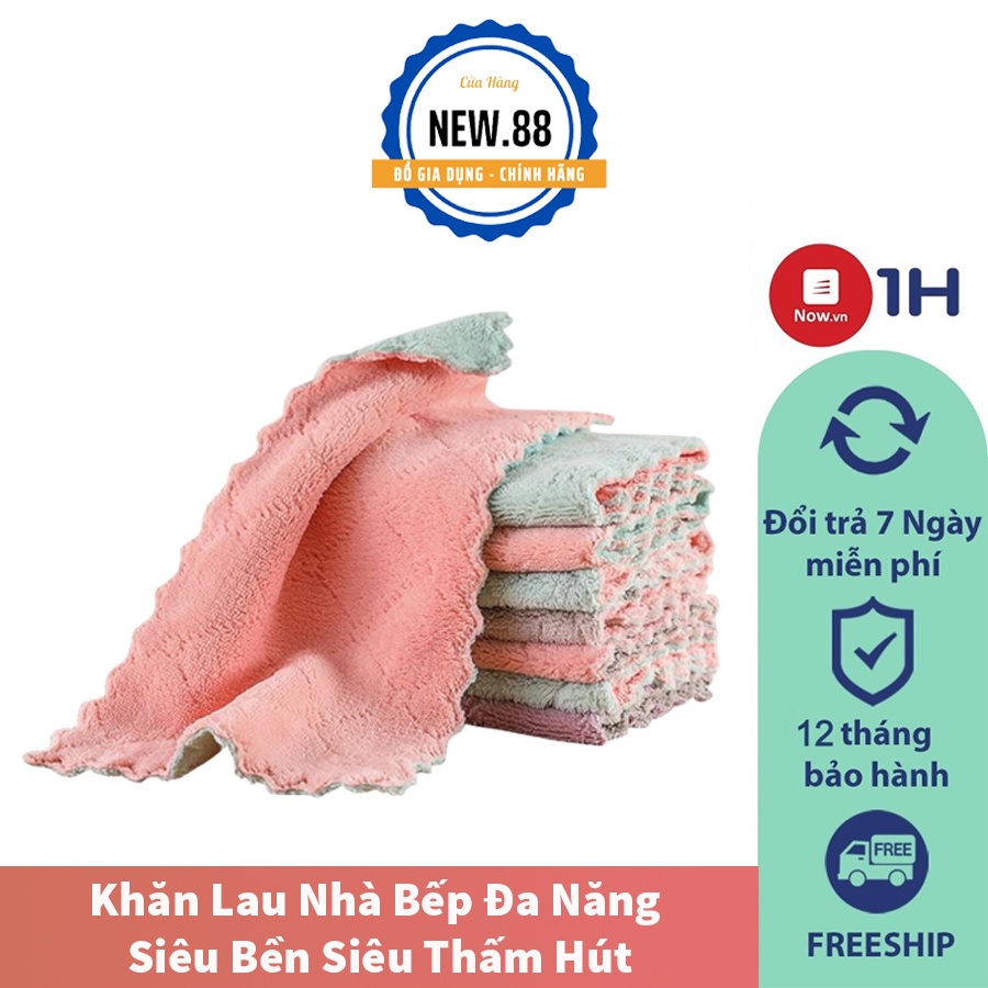 Khăn Lau Nhà Bếp Đa Năng Siêu Bền Siêu Thấm Hút Dùng Được Trên Mọi Bề Mặt Khăn lau tay 2 mặt siêu thấm - Lỗi 1 đổi 1