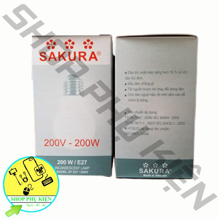 Bóng Đèn Sợi Đốt 200W SAKURA Chính Hãng