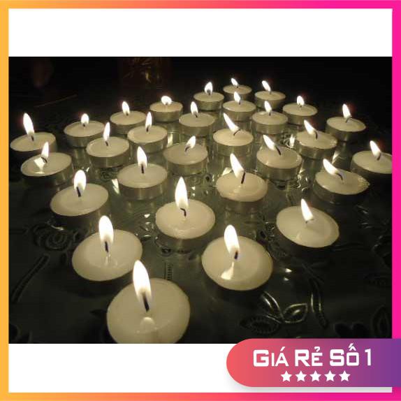 NẾN ĐỐT ĐÈN TINH DẦU TEALIGHT KHÔNG MÙI, KHÔNG KHÓI LOẠI 1 - 100 viên cháy đủ