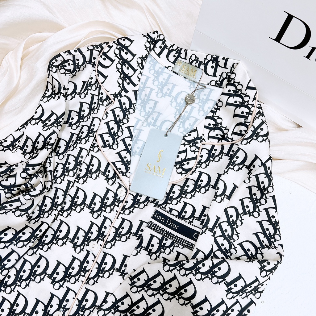 Bộ pijama lụa Sam luxury, bộ mặc nhà dài tay lụa cao cấp