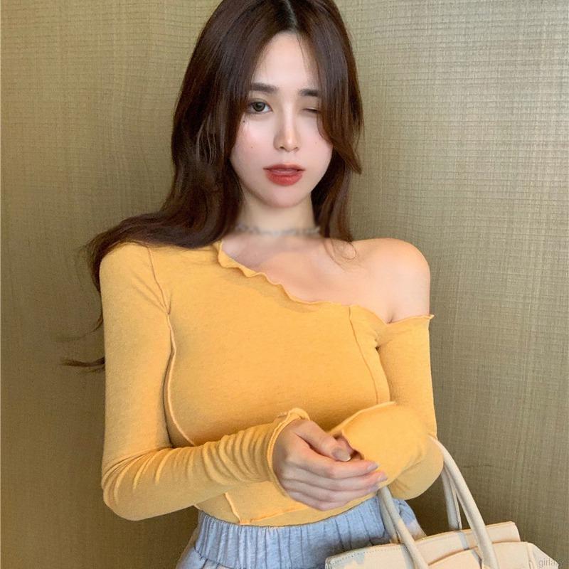 Áo Thun Nữ Tay Dài Ôm Dáng Phong Cách Hàn Quốc