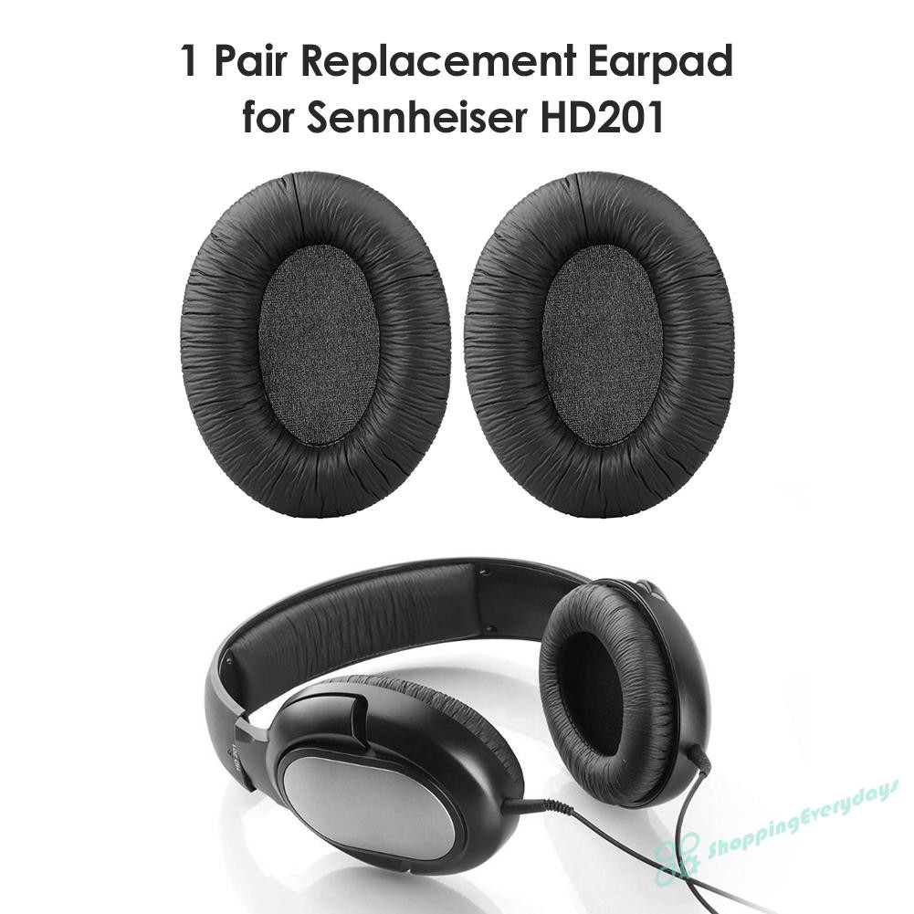 1 Cặp Đệm Tai Nghe Bằng Da Thay Thế Cho Sennheiser Hd201 Hd180