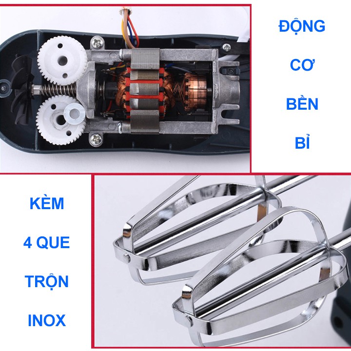 Máy Đánh Trứng Cầm Tay Scarlett 180W 7 Cấp Độ Kèm 4 Que Trộn Inox - Tặng Kèm Nhiều Quà Tặng Hấp Dẫn