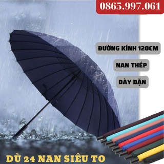 Ô Dù Siêu To 24 Nan Kiểu Dáng Đẹp Vải Chống Thấm Nước Chống Tia UV Bảo Vệ Da Hiệu Quả - BH 1 Đổi 1