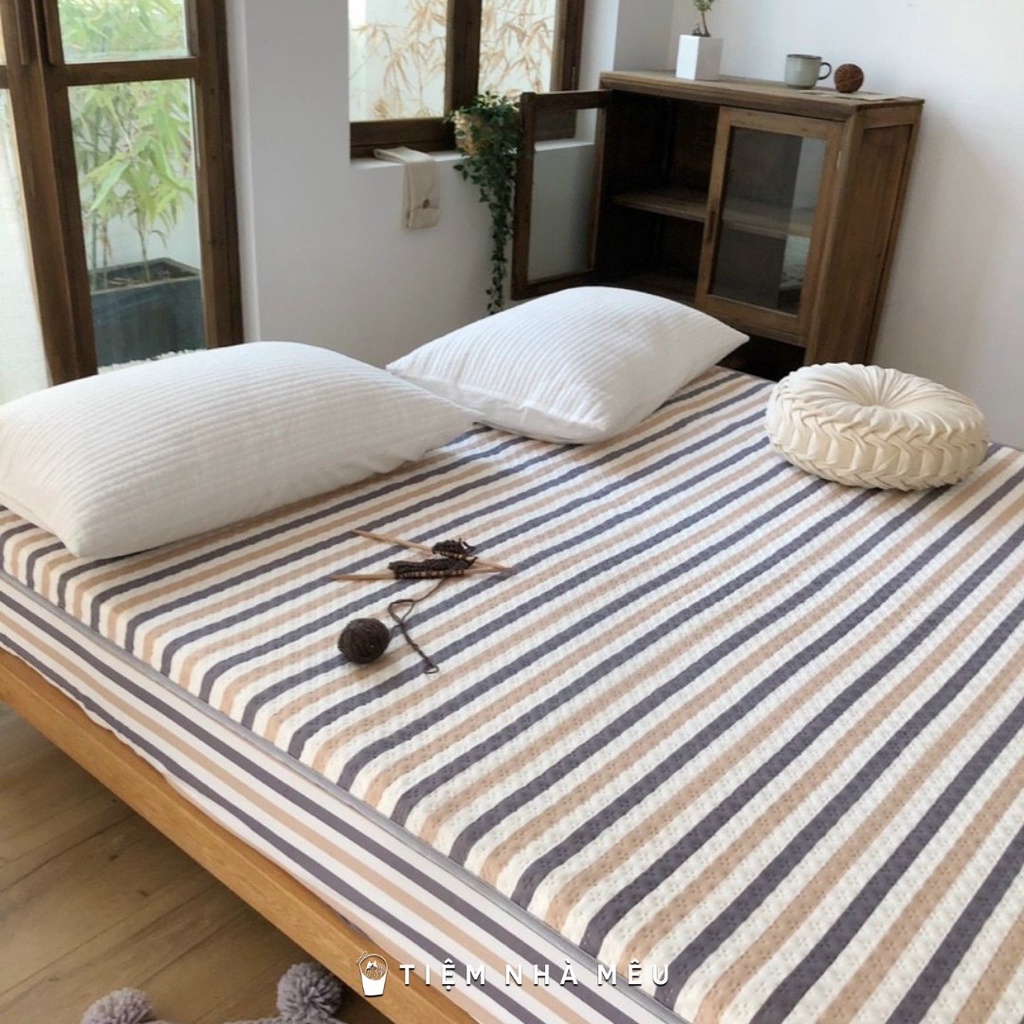 GA CHỐNG THẤM TRẦN BÔNG Muji Xơ Đậu Nành✨m6/m8/2m Mêu✨Ga Chống Thấm Nước Kháng Khuẩn 100% Cao Cấp Nhập Khẩu
