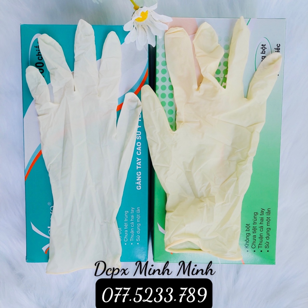 Găng Tay Y Tế Màu Trắng hộp 100 Chiếc_Dcpx Minh Minh