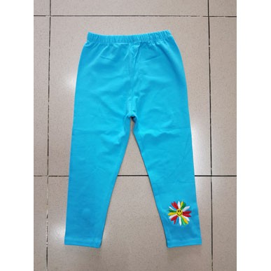 Quần legging dài bé gái thêu hoa cúc