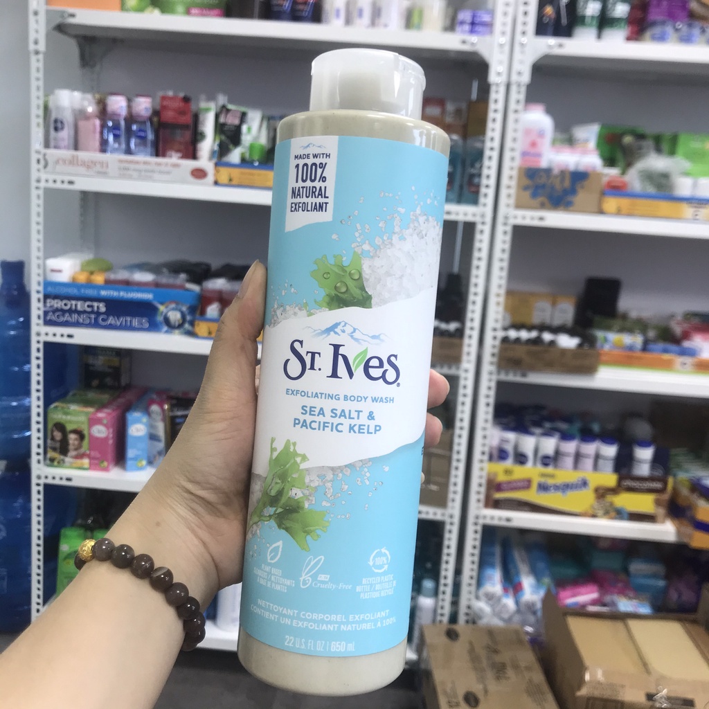 Sữa tắm STIVES Muối Biển/Yến Mạch/Hoa Hồng /Cam Chanh sữa tắm nữ st ives 650m