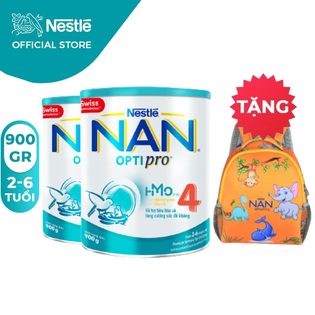 [FMCGMALL -8% đơn từ 250K]  [Tặng 1 Balo Vườn Thú] Combo 2 Lon Sữa Bột Nestle NAN Optipro 4 (900g/hộp)