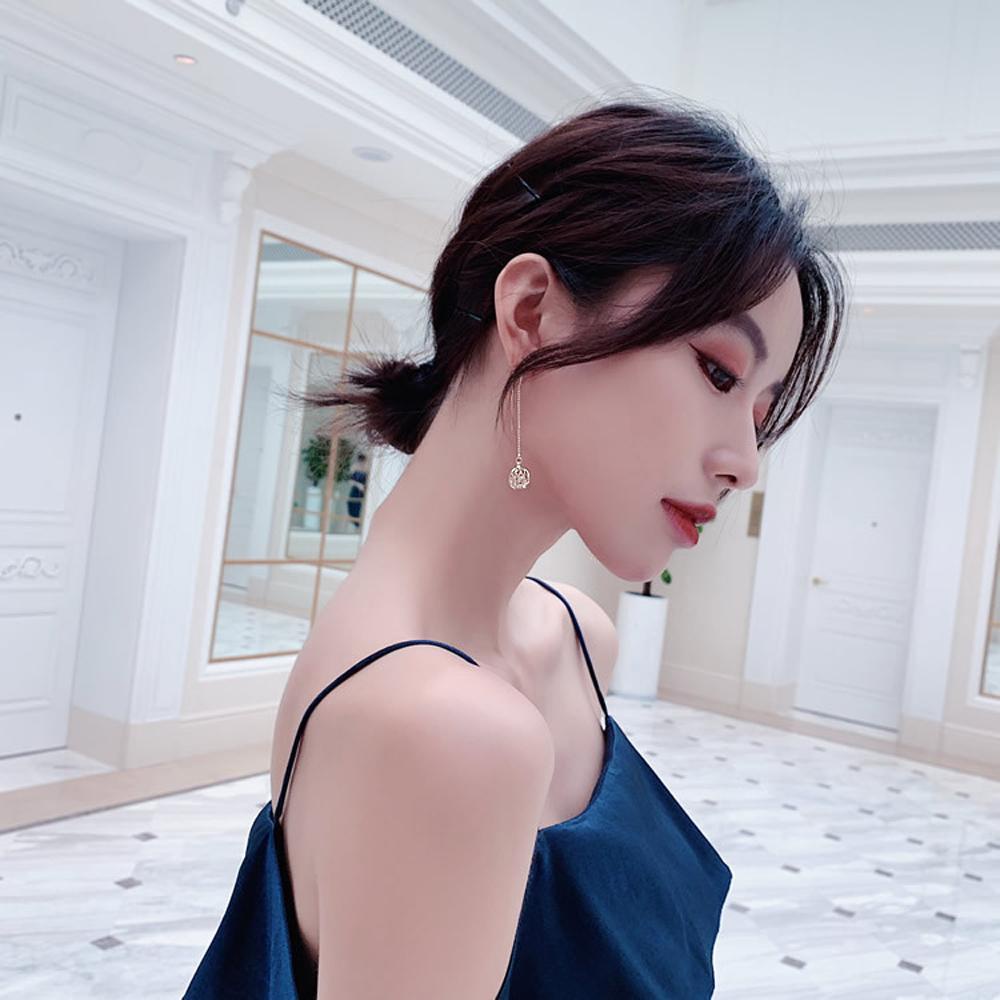 Hoa Tai Dáng Dài Thiết Kế Hình Học Phong Cách Mới Thanh Lịch Cho Nữ