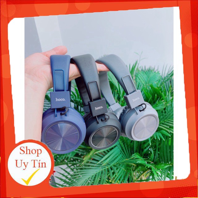 ✅CHÍNH HÃNG✅Tai nghe nhạc-Chơi Game chụp tai Bluetooth không dây HOCO W25-Có khe gắn thẻ nhớ-Headphone bluetooth-Có mic