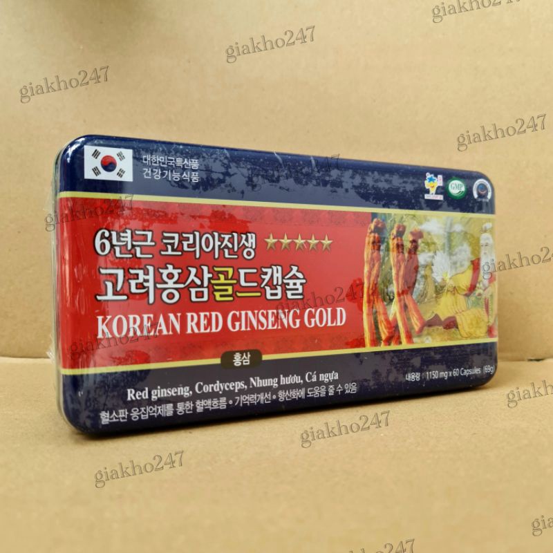 Viên bổ Korean Red Ginseng Extract Gold giúp bồi bổ cơ thể, ăn ngủ ngon, cho người suy nhược cơ thể