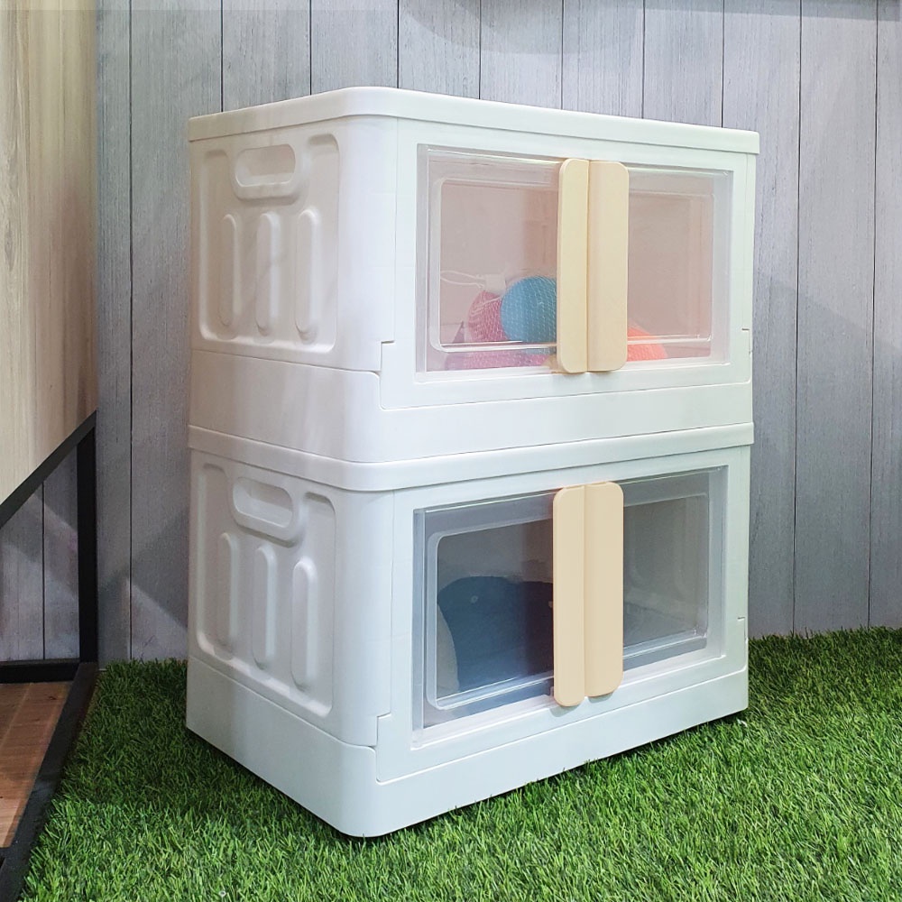 HomeBase STACKO Thùng đựng đồ bằng nhựa CHEER W50xD31xH30cm màu be