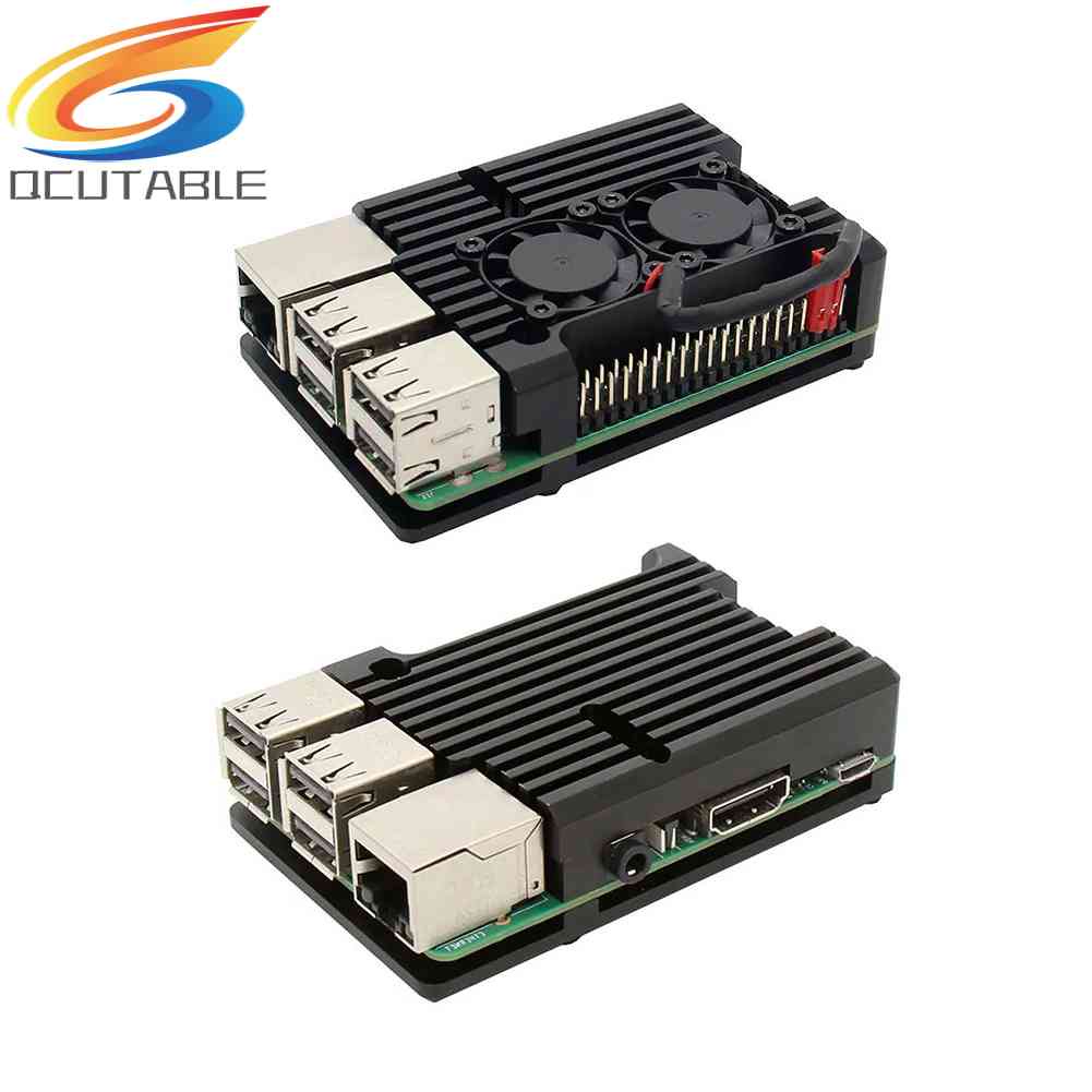 Vỏ Nhôm Làm Mát Hai Quạt Cho Raspberry Pi 3 Model B +