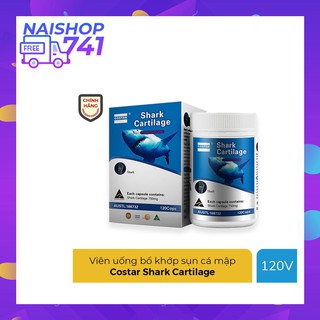 Sụn cá mập Costar Shark Cartilage hỗ trợ xương khớp, tái tạo sụn và tăng chất nhờn, Chai 120 viên