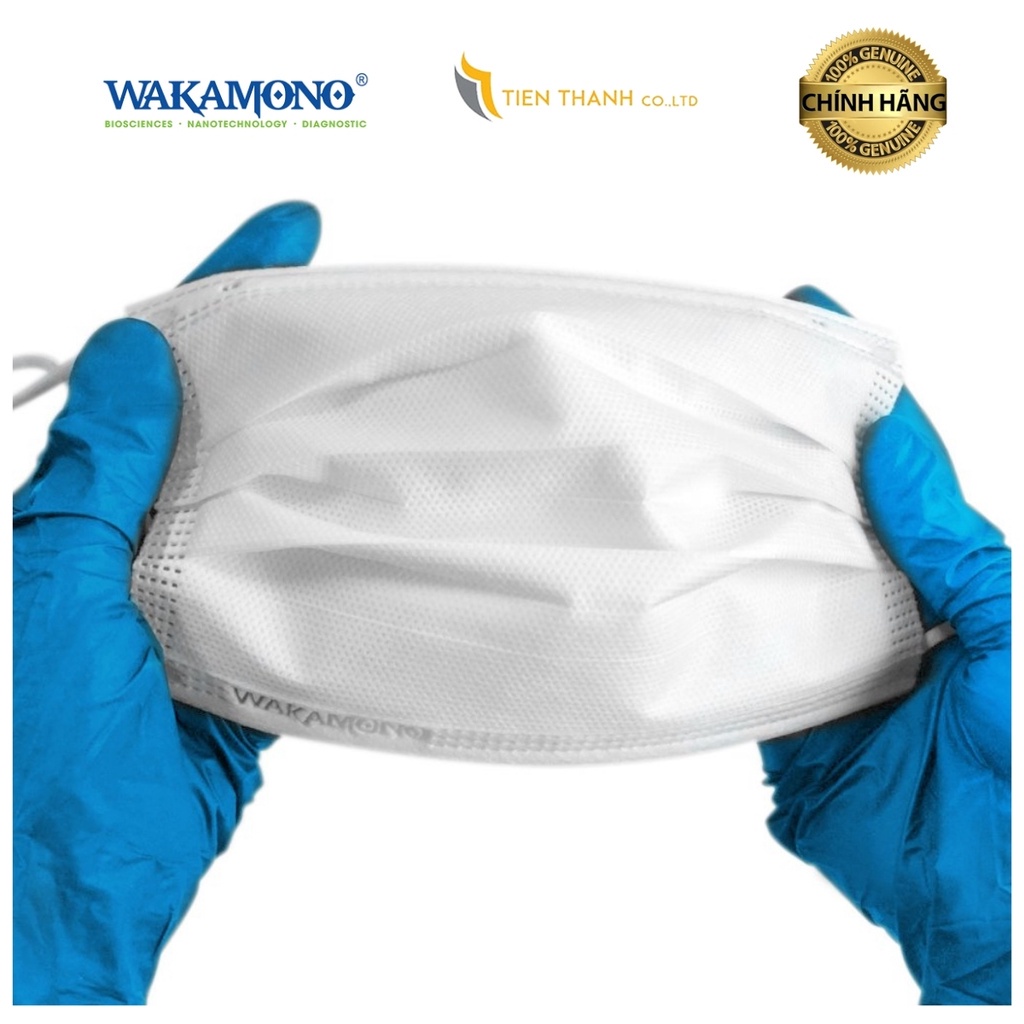 COMBO 5 Khẩu trang Wakamono chính hãng-tiêu diệt 99% virus (MUA 5 TẶNG 1 HỘP KT VẢI TRẺ EM GỒM 6 CHIẾC TRỊ GIÁ 50K)