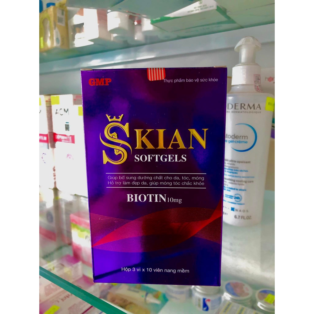 Viên uống bổ sung dưỡng chất cho da, tóc, móng L-cysteine Biotin SKIAN SOFTGELS